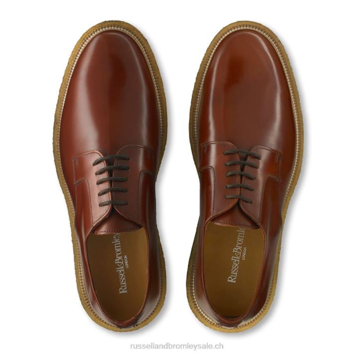 brun 8BN6598 Hommes Russell And Bromley derby scintillant de porto