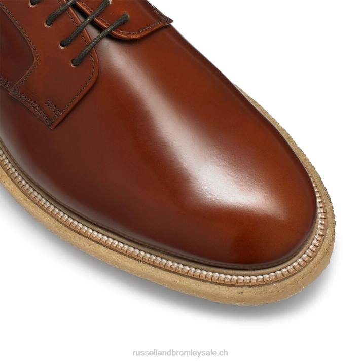 brun 8BN6598 Hommes Russell And Bromley derby scintillant de porto