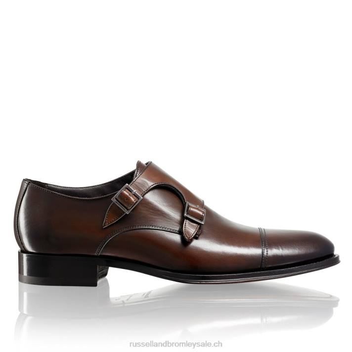 brun 8BN6603 Hommes Russell And Bromley boucle double boucle bouleau
