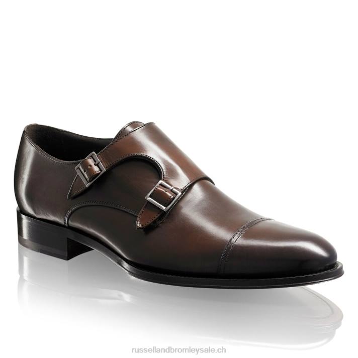 brun 8BN6603 Hommes Russell And Bromley boucle double boucle bouleau