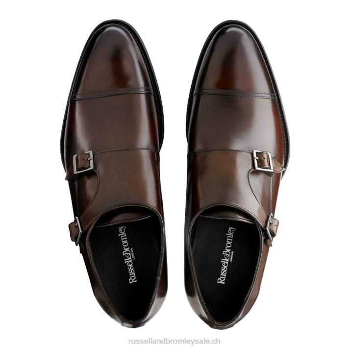 brun 8BN6603 Hommes Russell And Bromley boucle double boucle bouleau