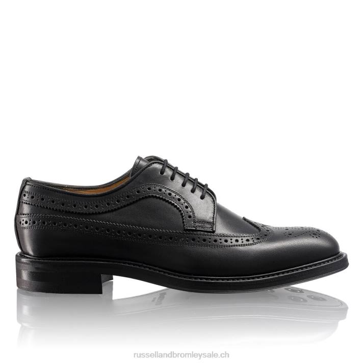 noir 8BN6582 Hommes Russell And Bromley derbies à semelle en caoutchouc southport