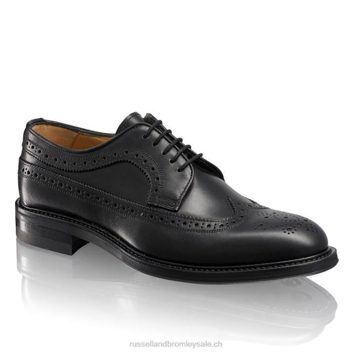 noir 8BN6582 Hommes Russell And Bromley derbies à semelle en caoutchouc southport