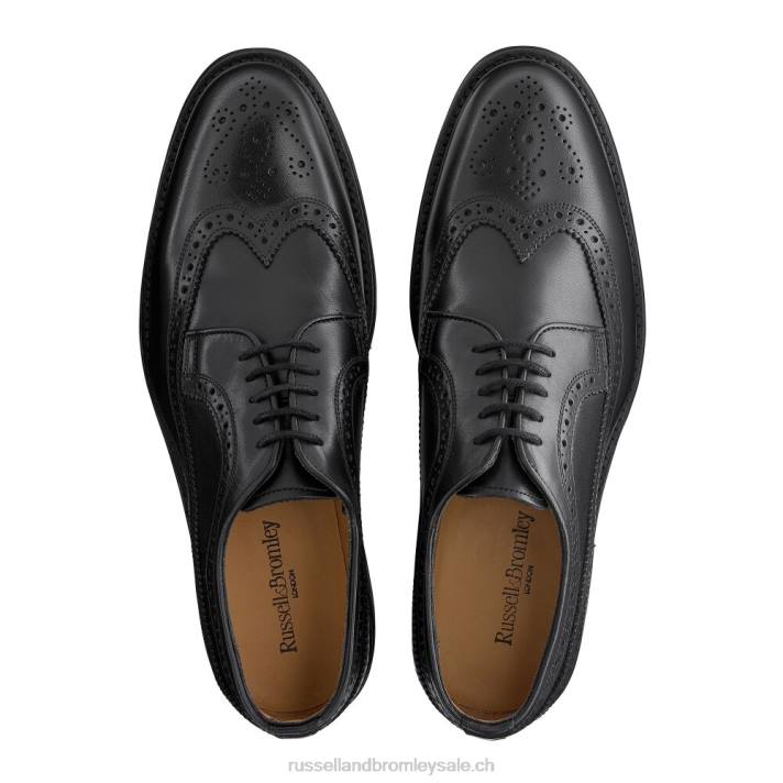 noir 8BN6582 Hommes Russell And Bromley derbies à semelle en caoutchouc southport