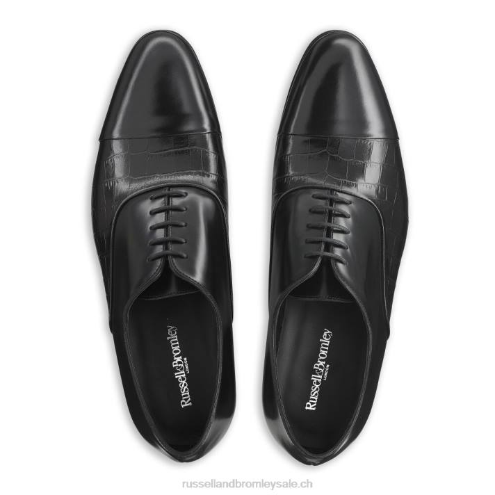 noir 8BN6592 Hommes Russell And Bromley embout stratus oxford