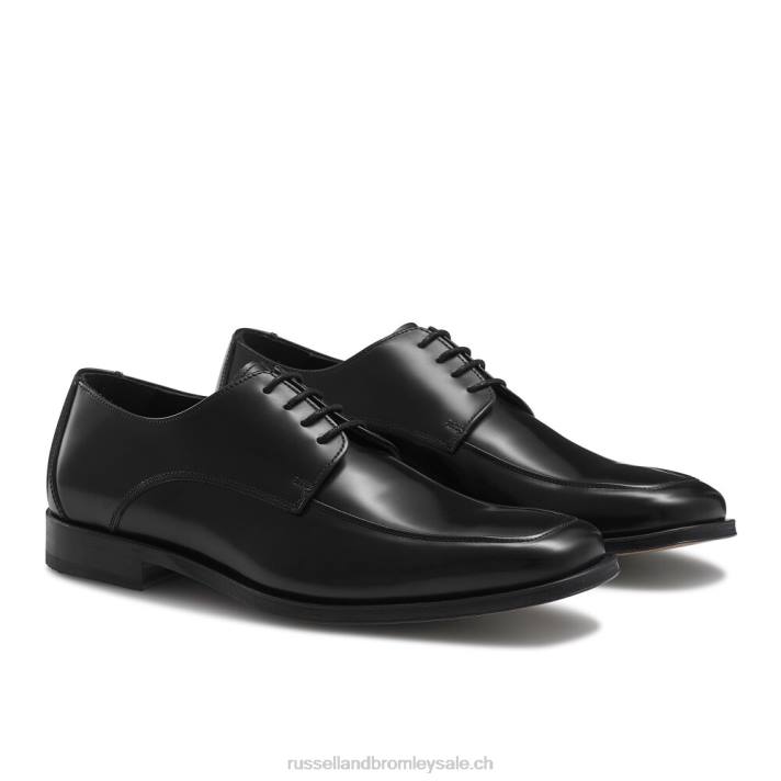 noir 8BN6597 Hommes Russell And Bromley banque à lacets à bout carré