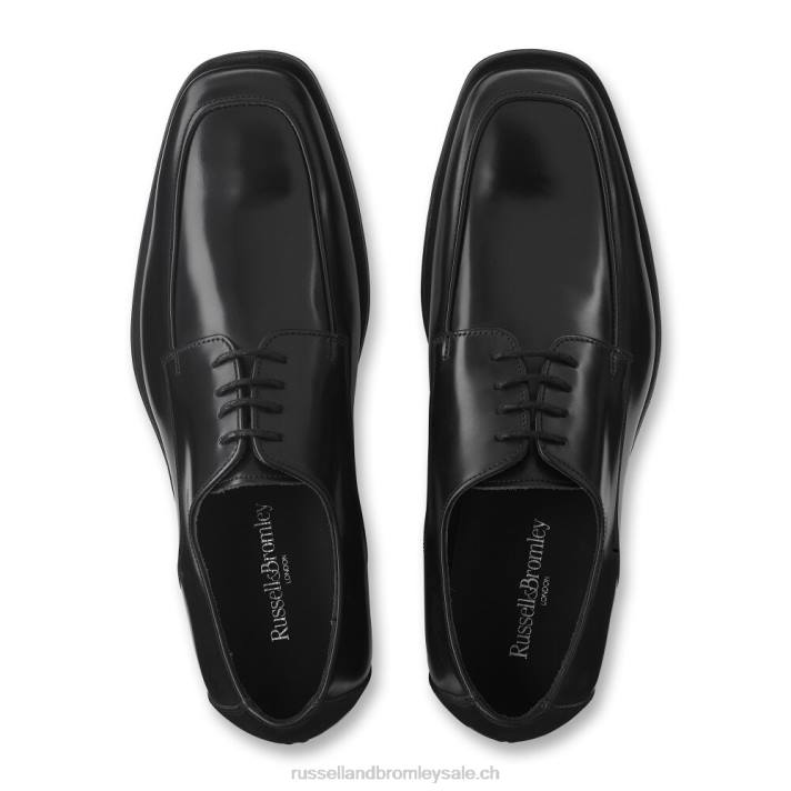 noir 8BN6597 Hommes Russell And Bromley banque à lacets à bout carré