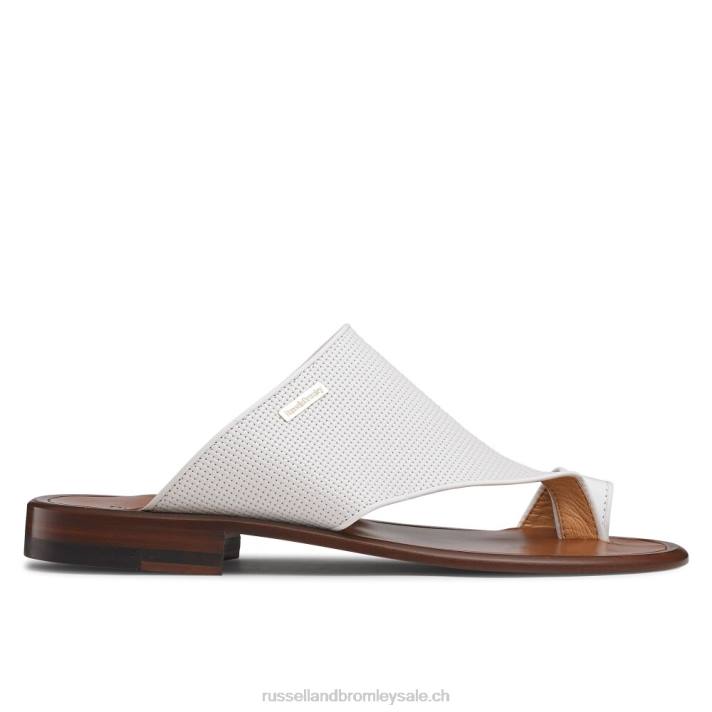 blanc 8BN6532 Hommes Russell And Bromley sandale perugia à bride d'orteil