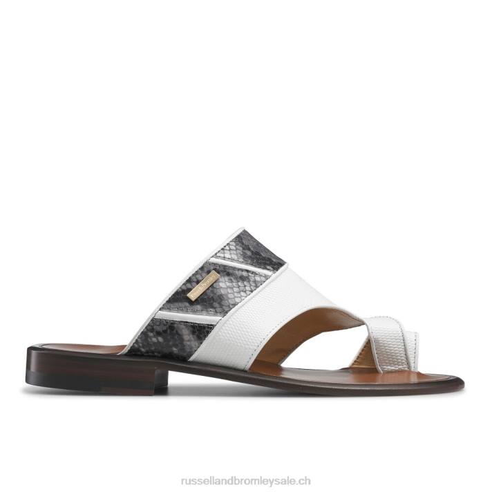 blanc 8BN6540 Hommes Russell And Bromley sandale à bout ouvert barolo