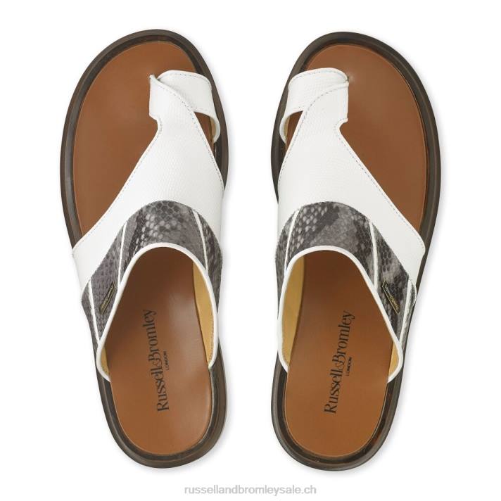 blanc 8BN6540 Hommes Russell And Bromley sandale à bout ouvert barolo
