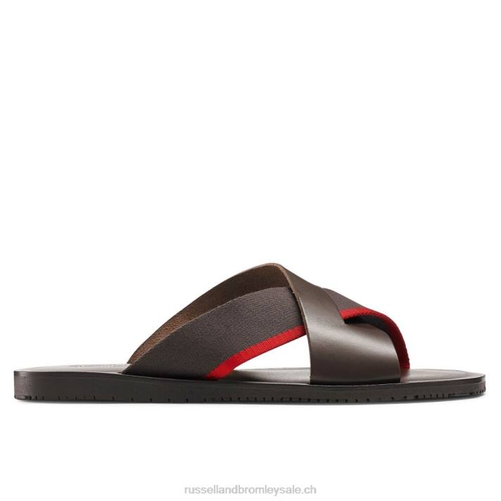 brun 8BN6509 Hommes Russell And Bromley fab slide slider à enfiler