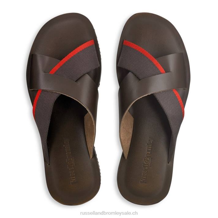 brun 8BN6509 Hommes Russell And Bromley fab slide slider à enfiler