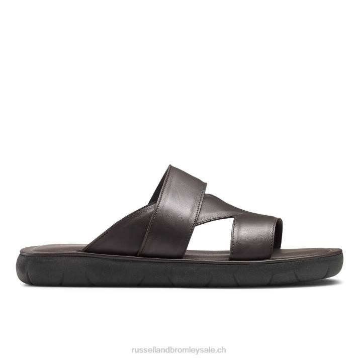 brun 8BN6521 Hommes Russell And Bromley sandale à glissière zeus