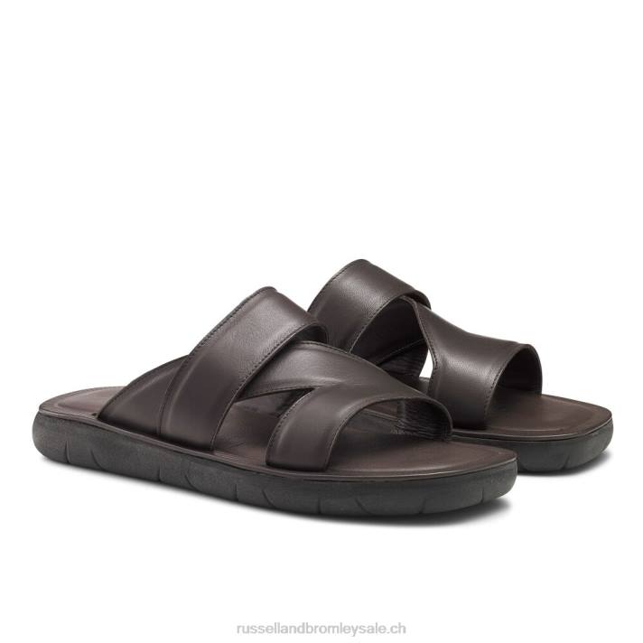 brun 8BN6521 Hommes Russell And Bromley sandale à glissière zeus
