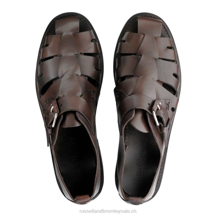brun 8BN6523 Hommes Russell And Bromley sandale de pêcheur à boucle neptune