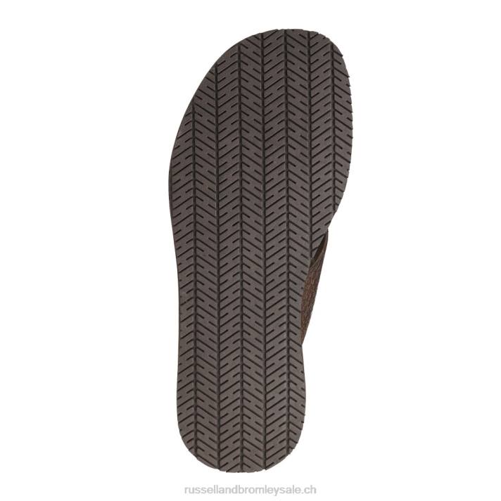brun 8BN6527 Hommes Russell And Bromley sandale à glissière de rêve