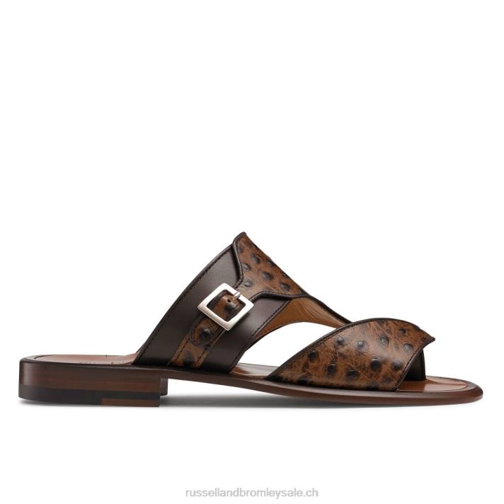 brun 8BN6533 Hommes Russell And Bromley sandale à boucle d'orteil valentia