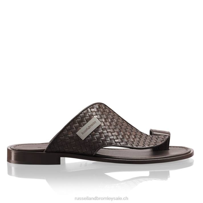 brun 8BN6539 Hommes Russell And Bromley sandale arabe à bout pointu