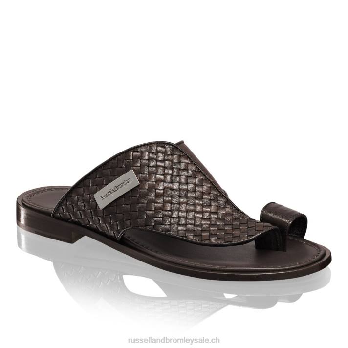 brun 8BN6539 Hommes Russell And Bromley sandale arabe à bout pointu