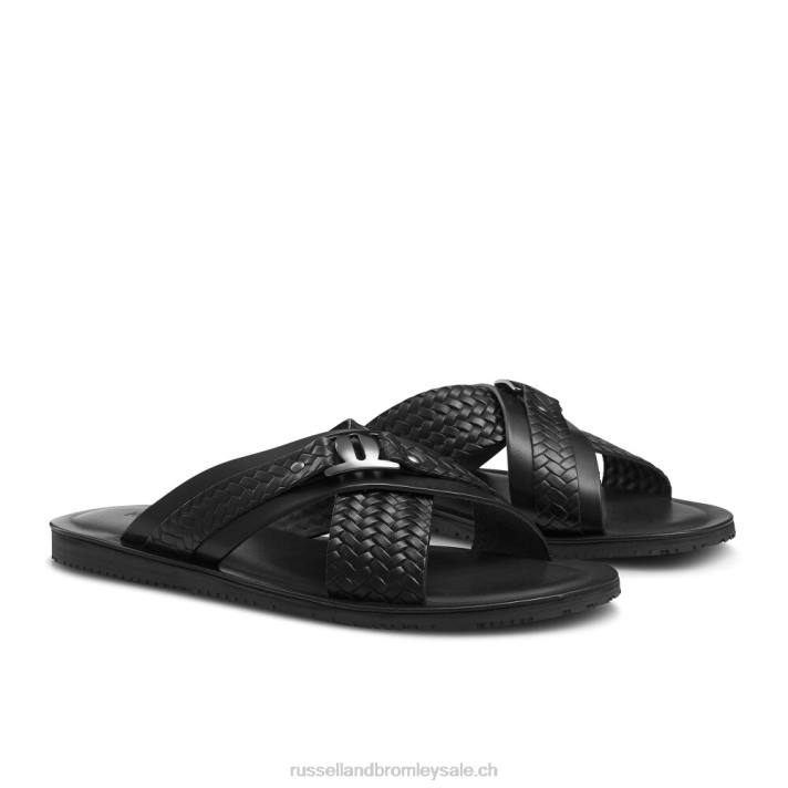 noir 8BN6502 Hommes Russell And Bromley sandale à imprimé vision weave