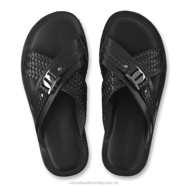 noir 8BN6502 Hommes Russell And Bromley sandale à imprimé vision weave