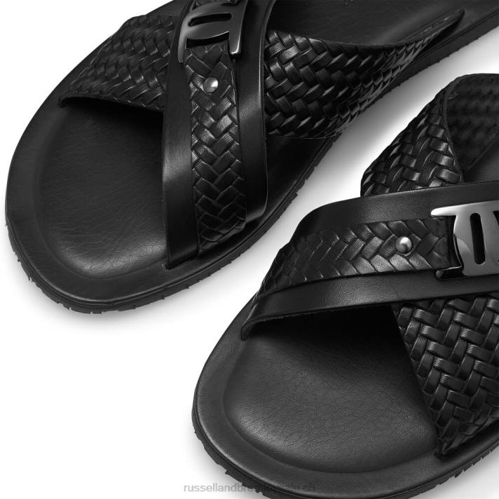 noir 8BN6502 Hommes Russell And Bromley sandale à imprimé vision weave