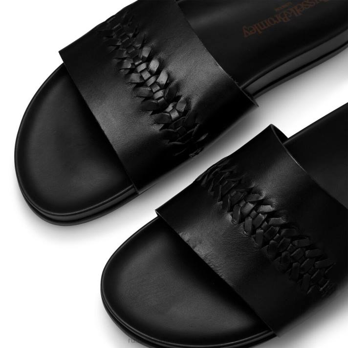 noir 8BN6503 Hommes Russell And Bromley claquette à détails tissés