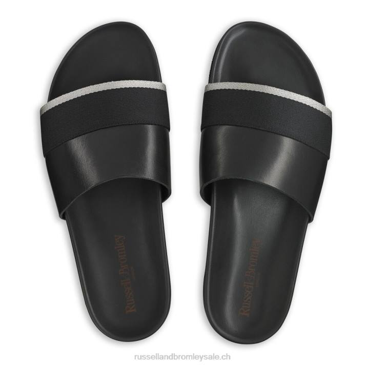 noir 8BN6505 Hommes Russell And Bromley sandale à glissière fabuleuse