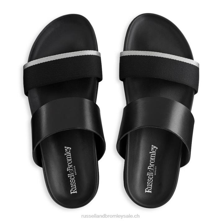 noir 8BN6506 Hommes Russell And Bromley sandale à assise plantaire fab line
