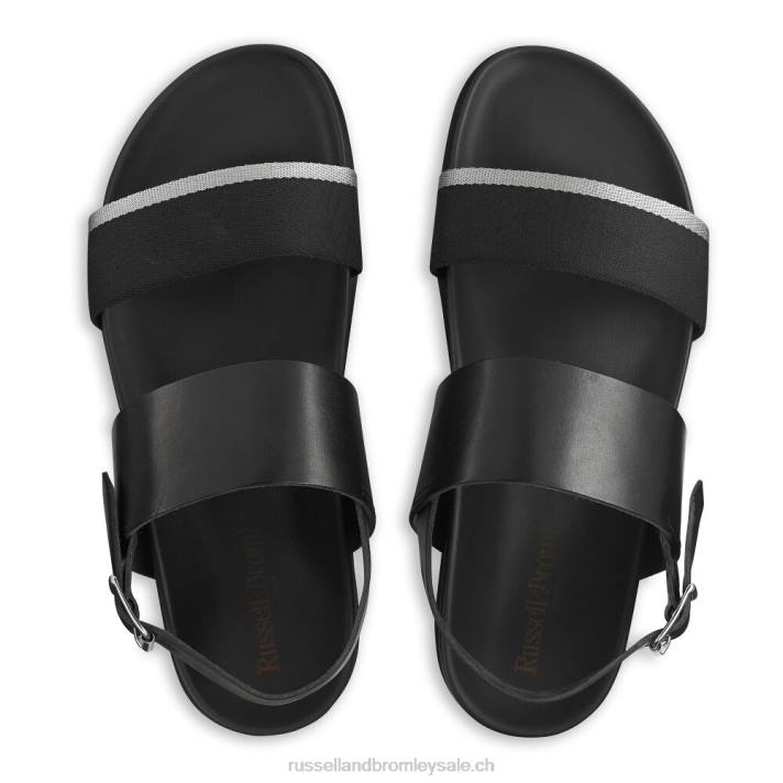 noir 8BN6512 Hommes Russell And Bromley fabuleuse sandale à bride arrière