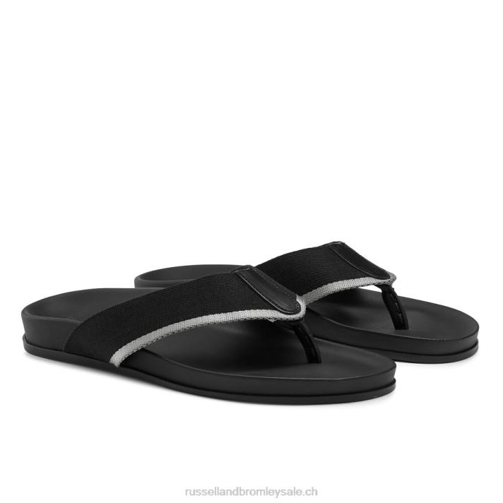 noir 8BN6513 Hommes Russell And Bromley fab après orteil post sandale