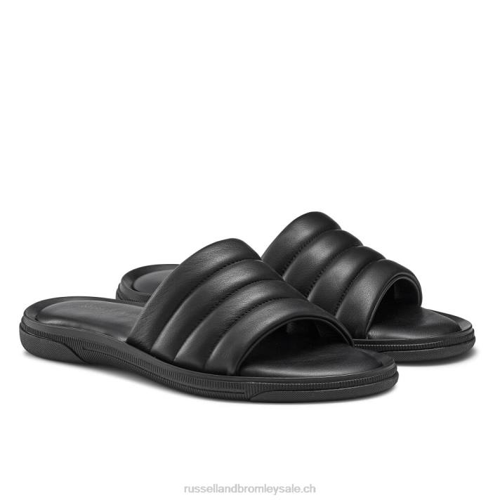 noir 8BN6515 Hommes Russell And Bromley sandale à glissière de luxe