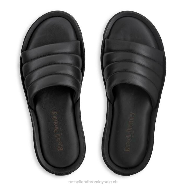 noir 8BN6515 Hommes Russell And Bromley sandale à glissière de luxe