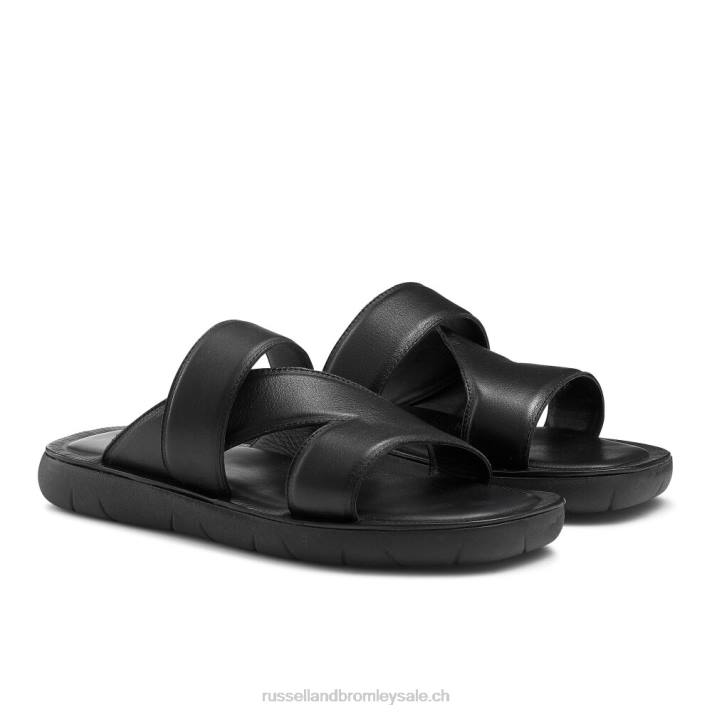noir 8BN6522 Hommes Russell And Bromley sandale à glissière zeus