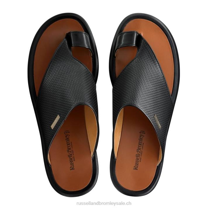 noir 8BN6526 Hommes Russell And Bromley sandale perugia à bride d\'orteil