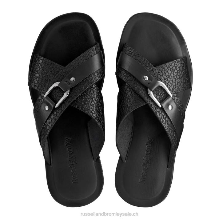noir 8BN6528 Hommes Russell And Bromley sandale à glissière de rêve