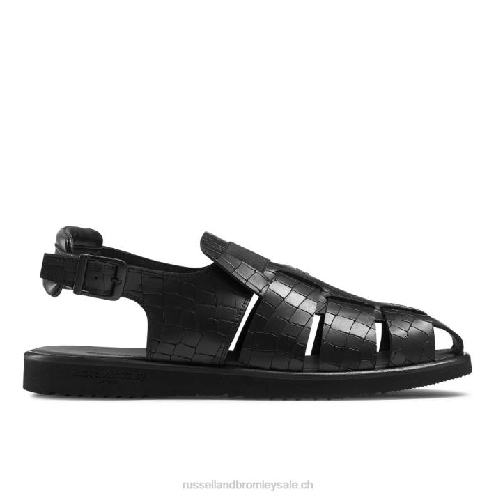 noir 8BN6529 Hommes Russell And Bromley sandale à bout fermé et boucle san cono