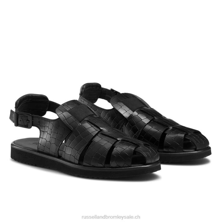 noir 8BN6529 Hommes Russell And Bromley sandale à bout fermé et boucle san cono