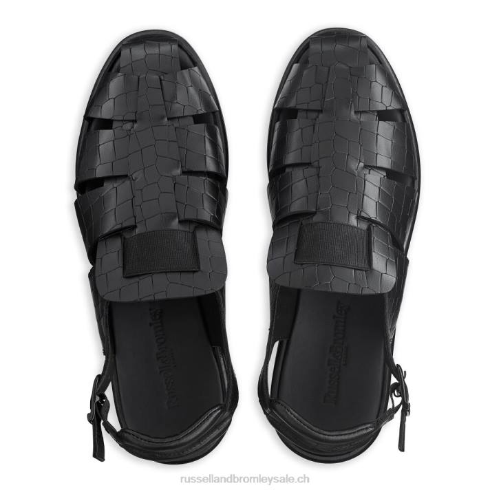 noir 8BN6529 Hommes Russell And Bromley sandale à bout fermé et boucle san cono
