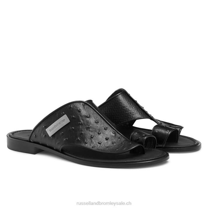 noir 8BN6535 Hommes Russell And Bromley sandale arabe à bout pointu