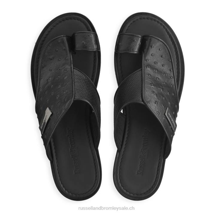 noir 8BN6535 Hommes Russell And Bromley sandale arabe à bout pointu