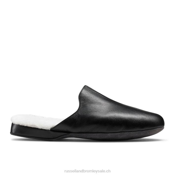 noir 8BN6541 Hommes Russell And Bromley pantoufle mule dominic shearling