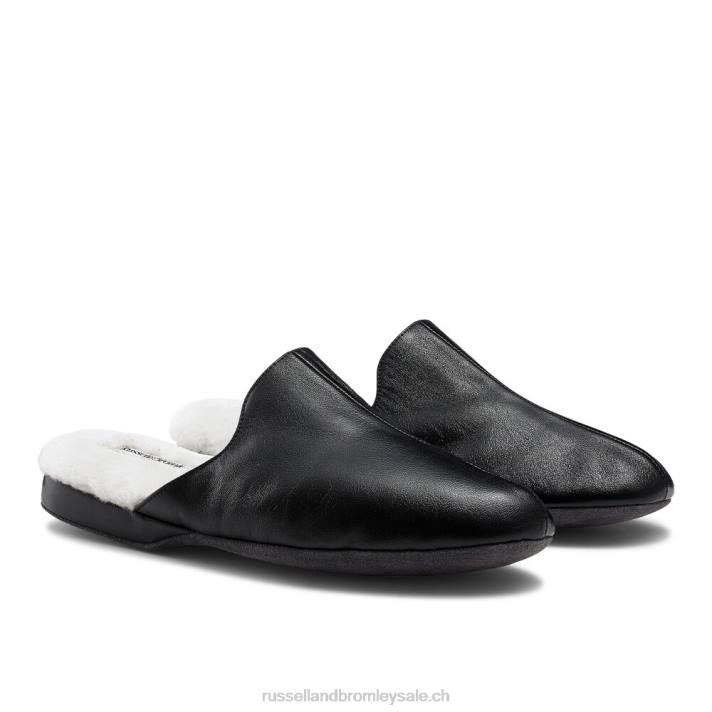 noir 8BN6541 Hommes Russell And Bromley pantoufle mule dominic shearling