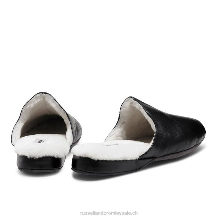 noir 8BN6541 Hommes Russell And Bromley pantoufle mule dominic shearling