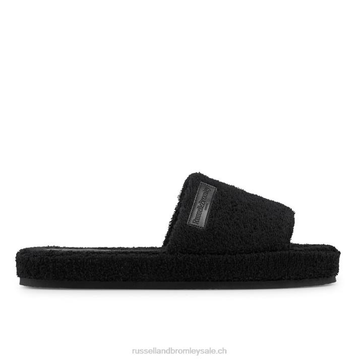 noir 8BN6547 Hommes Russell And Bromley pantoufle de serviette éponge ricco