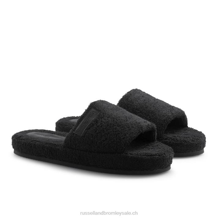 noir 8BN6547 Hommes Russell And Bromley pantoufle de serviette éponge ricco