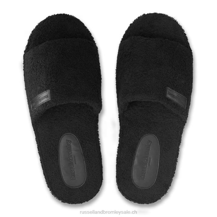 noir 8BN6547 Hommes Russell And Bromley pantoufle de serviette éponge ricco