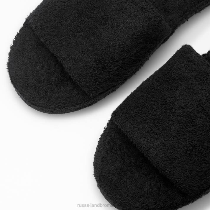 noir 8BN6547 Hommes Russell And Bromley pantoufle de serviette éponge ricco