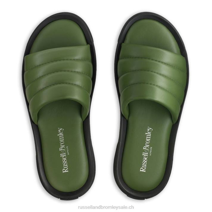 vert 8BN6516 Hommes Russell And Bromley sandale à glissière de luxe