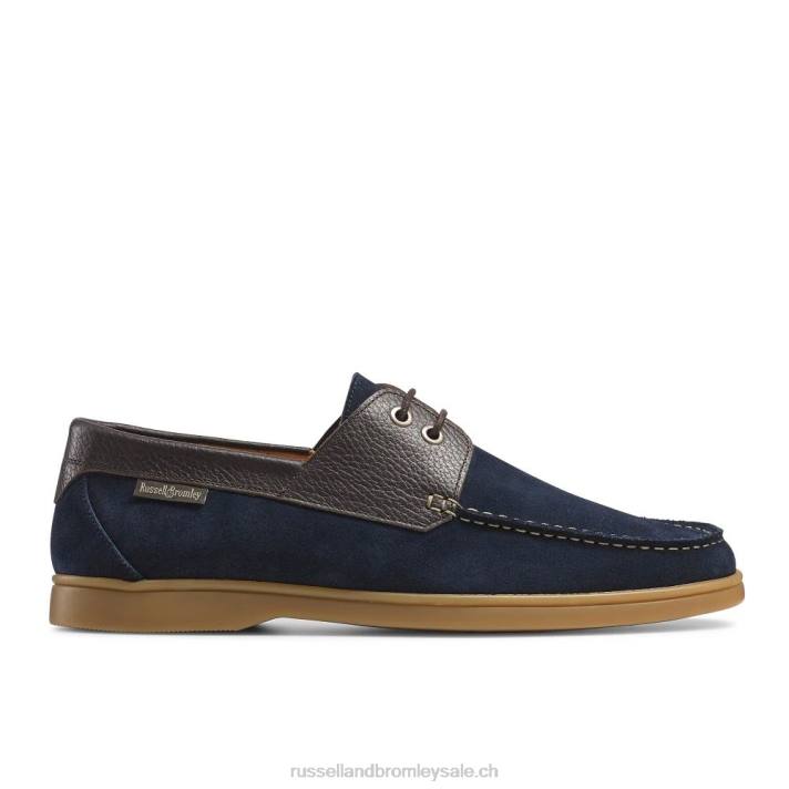 bleu 8BN6485 Hommes Russell And Bromley chaussure de pont midway premium